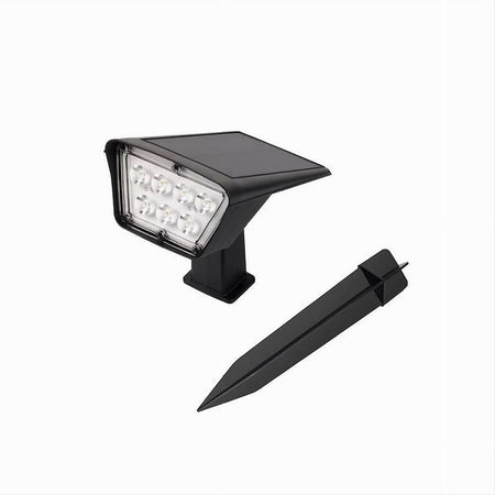 Faretto 7led Picchetto Ricaricabile Con Pannello Solare Crepuscolare Muro Yh0514