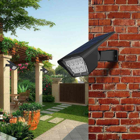 Faretto 7led Picchetto Ricaricabile Con Pannello Solare Crepuscolare Muro Yh0514