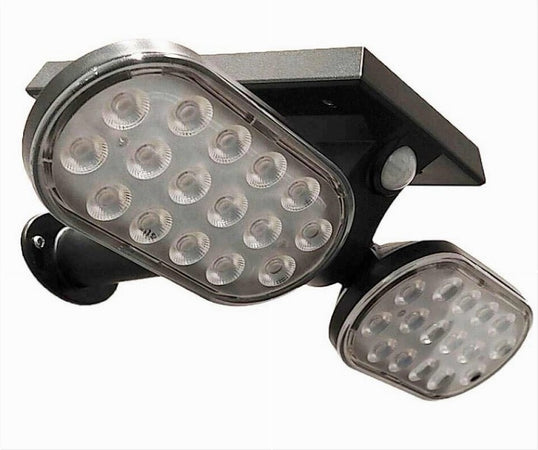 Faretto Doppio A Led Snodabile Ricaricabile Pannello Solare Picchetto Yh0518-pir