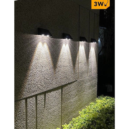 Applique Led Con Pannello Solare A Parete 3 W Ip65 Luce 3000k 6500k Nero Yh0615