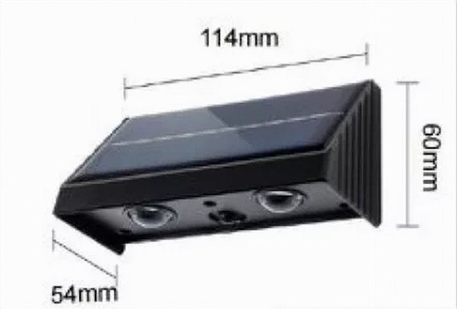 Applique Led Con Pannello Solare A Parete 3 W Ip65 Luce 3000k 6500k Nero Yh0615