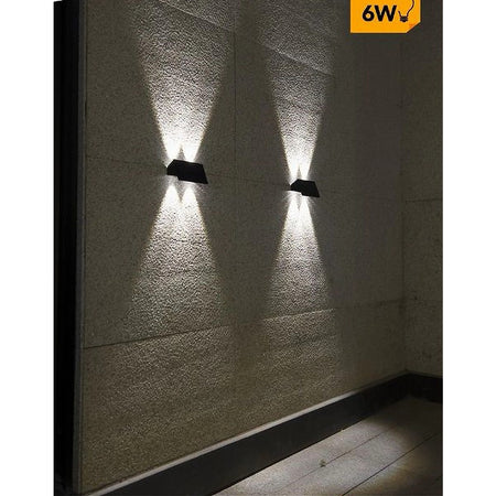 Applique Biemissione Led Lampada Solare Parete Ip65 Luce 3000k 6500k Nero Yh0616