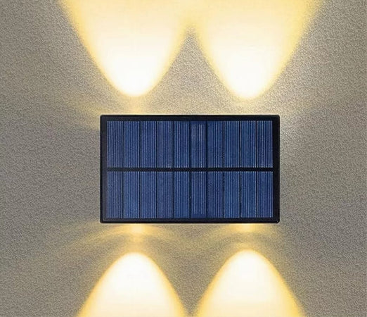 Applique Biemissione Led Lampada Solare Parete Ip65 Luce 3000k 6500k Nero Yh0616