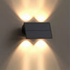 Applique Biemissione Led Lampada Solare Parete Ip65 Luce 3000k 6500k Nero Yh0616