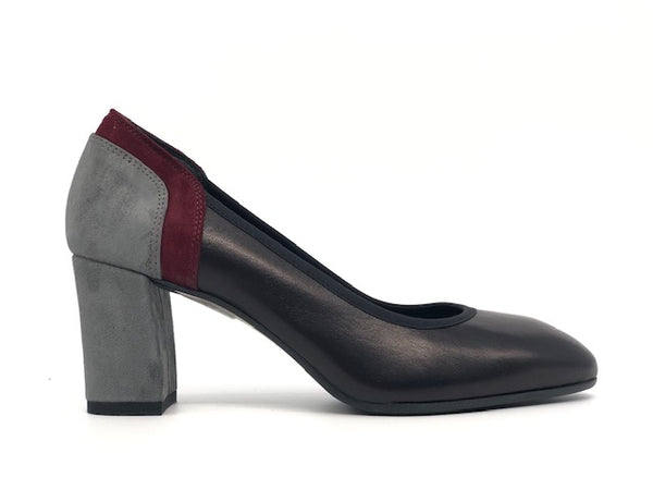 ELLEN decollete nero con tallone decorato