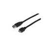 Cavo USB 3.0 A - Micro USB B - Connettori A-B - Lunghezza 25 cm. - Nero