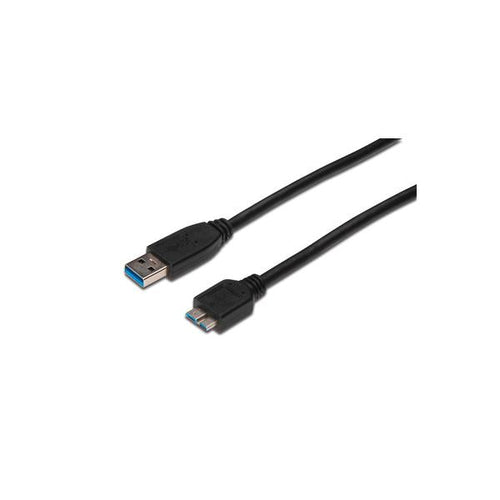 Cavo USB 3.0 A - Micro USB B - Connettori A-B - Lunghezza 25 cm. - Nero