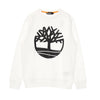 TIMBERLAND Felpa Girocollo Uomo Core Logo Crewneck Brushback White/black da uomo