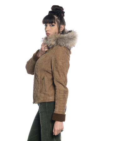 Naomi Montone - Giacca Donna Miele in vero Montone