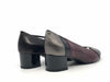 ELLEN Scarpa da donna in nappa nera e bordeaux con inserti argentati