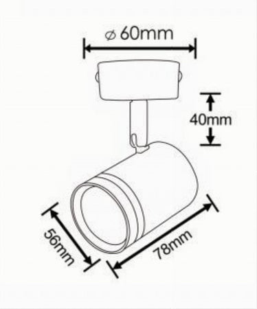Porta Faretto Proiettore Orientabile Da Soffitto Parete A Cilindro Gu10 P28-gu10