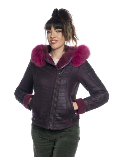 Naomi Montone - Giacca Donna Fucsia in vero Montone