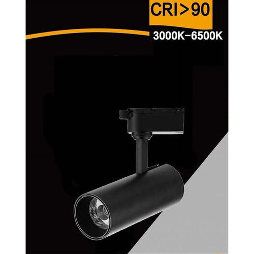 Lampada Faretto Led Per Binario Monofase 30w Luce Cct Ip20 Bianco Nero Sl-30w-3c