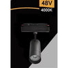 Faretto Led 14w Nero Magnetico Per Binario Monofase 48v Luce 3000k 4000k Cob-14w
