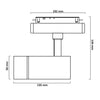 Faretto Led 14w Nero Magnetico Per Binario Monofase 48v Luce 3000k 4000k Cob-14w
