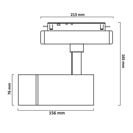 Faretto Led 24w Nero Magnetico Per Binario Monofase 48v Luce 4000k 3000k Cob-24w