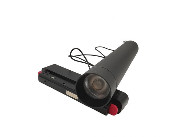 Faretto Led A Cilindro 8w Nero Per Binario Magnetico 48v Luce 3000k 4000k Cob-40