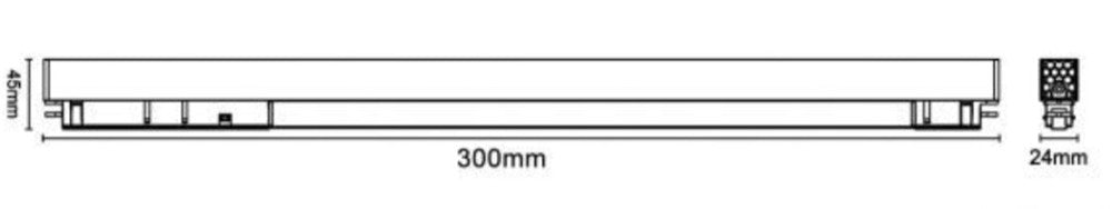 Faretto Barra Led 18w Magnetico Per Binario Monofase 48v Luce 4000k 3000k Fr-18w