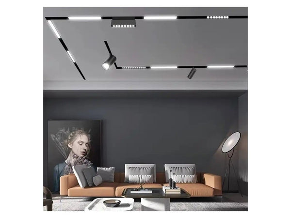 Faretto Barra Led 18w Magnetico Per Binario Monofase 48v Luce 4000k 3000k Fr-18w