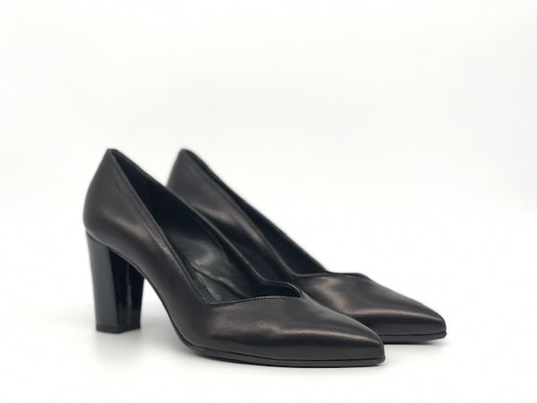 ELLEN Décolleté a punta in pelle nera tacco 75