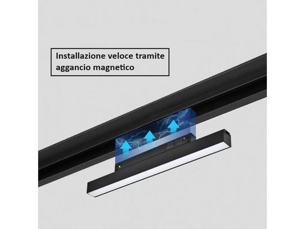 Faretto Barra Led 14w Magnetico Copertura Opaca Binario 48v Luce 4000k 3000k Smd-14w