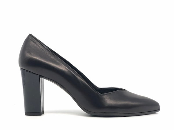 ELLEN Décolleté a punta in pelle nera tacco 75