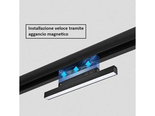 Faretto Barra Led 24w Magnetico Copertura Opaca Binario 48v Luce 3000k 4000k Smd-24w