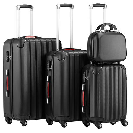 Set 3+1 Valigie Rigide Abs Trolley Easy Roll con Beauty Case e Lucchetto Nero