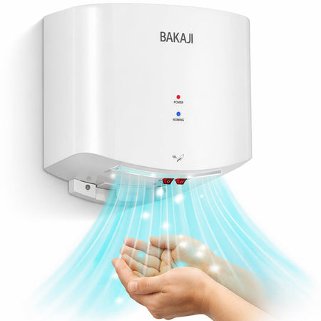 Asciugamani Elettrico Automatico 1400W Aria Calda e Fredda a Parete Bagno