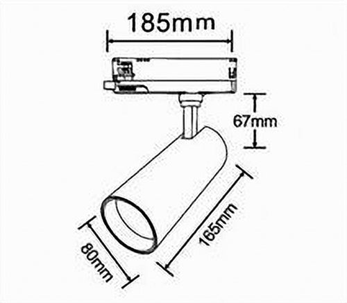 Faretto Led 30 W Binario Track Trifase Faro Luce 4000k Ip20 Nero Bianco Pt4-30w