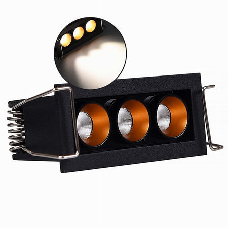 Faretto Led Rettangolare Nero Da Incasso 6 W Luce Naturale Fredda Calda Xtd-3-n