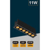 Faretto Led Rettangolare Incasso 11w Luce 6000k 4000k 3000k Moderno Nero Xtd-6-n