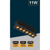 Faretto Led Rettangolare Incasso 11w Luce 6000k 4000k 3000k Moderno Nero Xtd-6-n