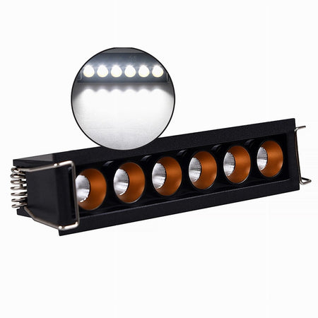Faretto Led Rettangolare Incasso 11w Luce 6000k 4000k 3000k Moderno Nero Xtd-6-n