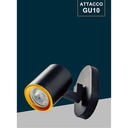 Applique Orientabile Da Soffitto Parete Lampada Attacco Gu10 Bianco Nero Th8801