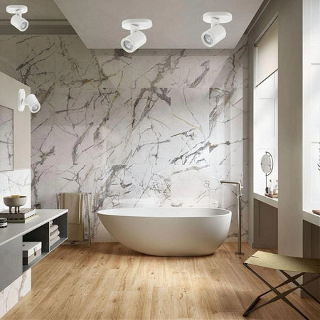 Applique Orientabile Da Soffitto Parete Lampada Attacco Gu10 Bianco Nero Th8801