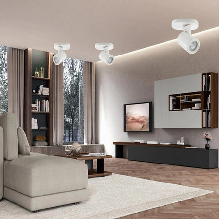 Applique Orientabile Da Soffitto Parete Lampada Attacco Gu10 Bianco Nero Th8801