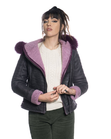 Naomi Montone - Giacca Donna Rosa in vero Montone