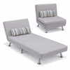 Poltrona Letto 1 Posto Schienale Reclinabile in Metallo e Tessuto 75x73x73 Salvaspazio Grigio Chiaro