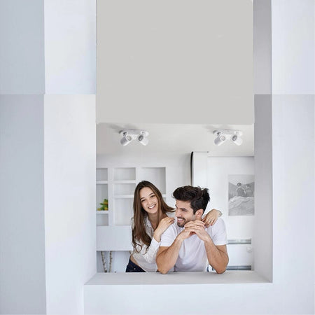 Applique 2 Diffusori Orientabile Soffitto Parete Lampada Gu10 Bianco Nero Th8802