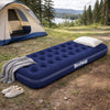 Materassino Gonfiabile Singolo Blu Floccato 185x76x22 Campeggio Mare Casa