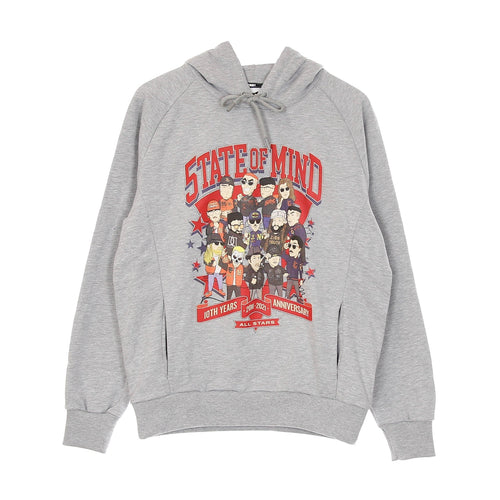 5TATE OF MIND Felpa Leggera Cappuccio Uomo 10th Years Anniversary All Star5 Grey da uomo