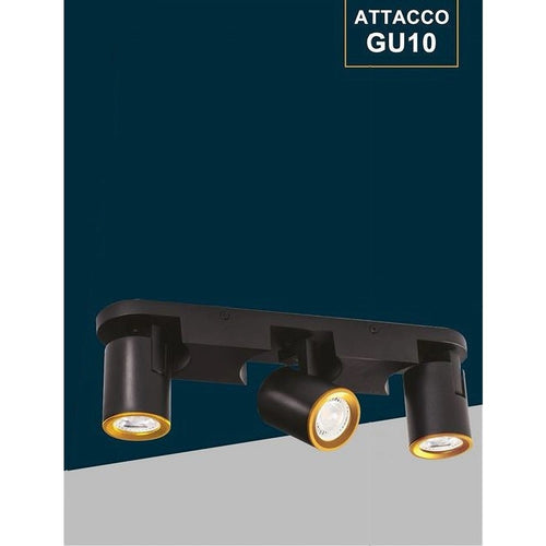 Applique 3 Diffusori Orientabile Soffitto Parete Lampada Gu10 Bianco Nero Th8803