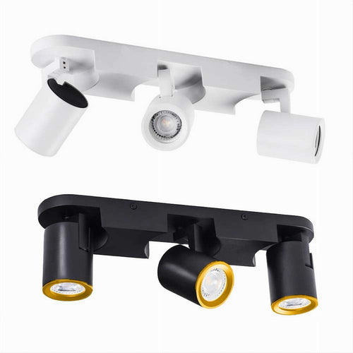 Applique 3 Diffusori Orientabile Soffitto Parete Lampada Gu10 Bianco Nero Th8803