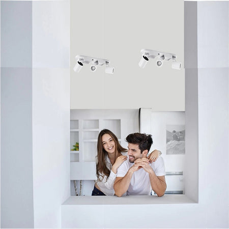 Applique 3 Diffusori Orientabile Soffitto Parete Lampada Gu10 Bianco Nero Th8803
