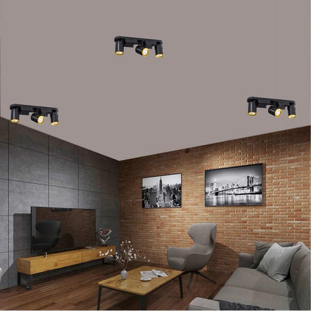 Applique 3 Diffusori Orientabile Soffitto Parete Lampada Gu10 Bianco Nero Th8803