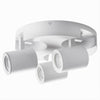 Plafoniera 3 Diffusori Orientabile Soffitto Parete Tonda Gu10 Bianco Nero Th8804