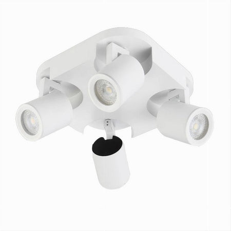 Plafoniera 4 Diffusori Orientabile Soffitto Parete Lampada Gu10 Bianco Nero Th8805