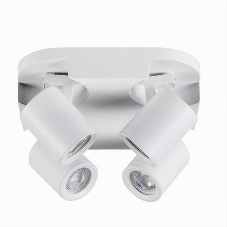 Plafoniera 4 Diffusori Orientabile Soffitto Parete Lampada Gu10 Bianco Nero Th8805