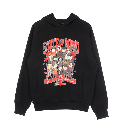 5TATE OF MIND Felpa Leggera Cappuccio Uomo 10th Years Anniversary All Star5 Black da uomo